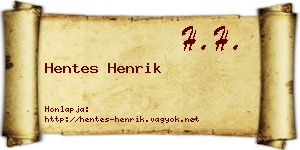 Hentes Henrik névjegykártya
