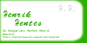 henrik hentes business card